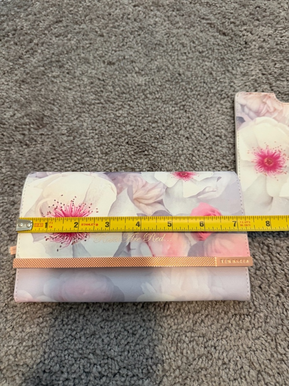 Ted Baker Pink Floral Jewelry Roll Case & Passport Holder Set - Picture 14 of 16